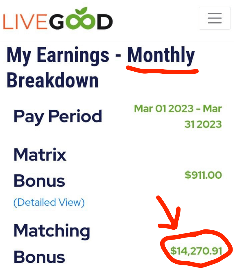 live good earning commissions